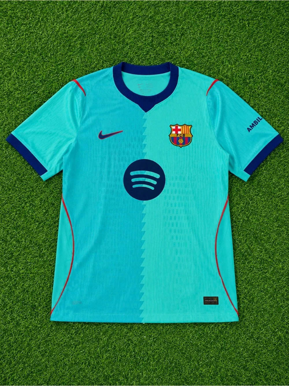 Nike FC Barcelona Teal Men’s Soccer Jersey with Navy Accents